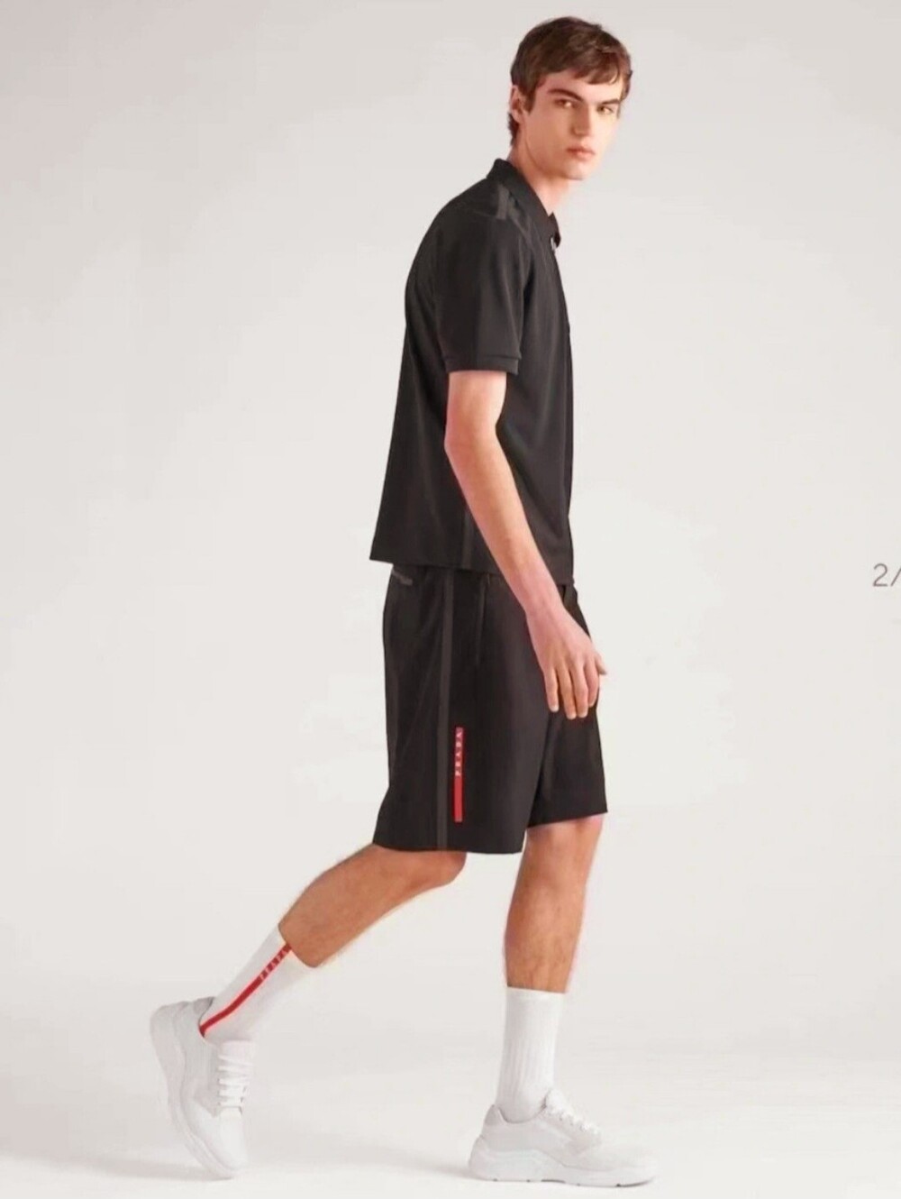 🇮🇹 Prada Black 🖤Nylon Shorts🩳 with Red Logo Panel✨️ - Picture 2 of 16